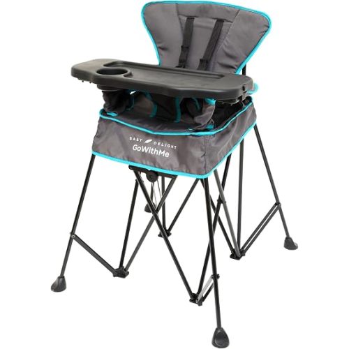 Baby Delight Go with Me Uplift Deluxe Portable High Chair, Indoor and Outdoor,Slate Grey