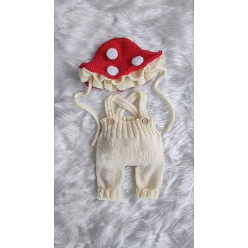 Newborn Mushroom Baby Clothes for Spring, Toadstool Infant Bucket Hat, Mushroom Sprite Outfit, Home Coming Gift, Gender Neutral Clothes