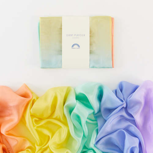 100% Silk Giant Soft Rainbow Playsilk