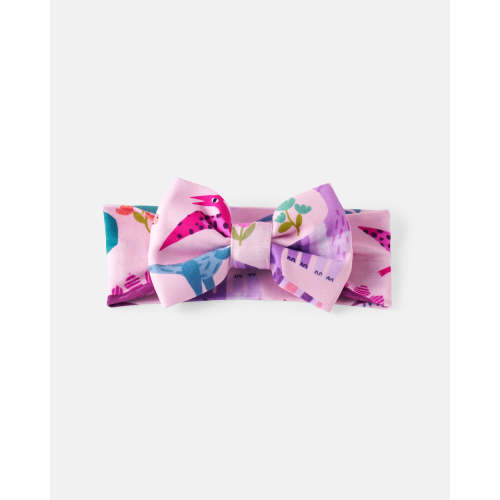Pink Roar & Explore Luxe Bow Headband | Little Sleepies