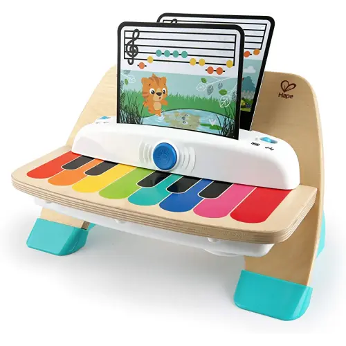 Baby Einstein and Hape Magic Touch Wooden Toy Piano, Montessori Musical Learning Toy for Babies and Toddlers 6mo+
