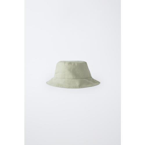 100% LINEN BUCKET HAT - Khaki | ZARA United States