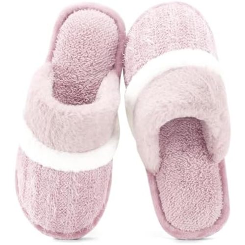 Cozy Slippers for Women Indoor and Outdoor Fuzzy House Shoes with Memory Foam Anti-Skid Sole Gifts for Women Mom Ladies
