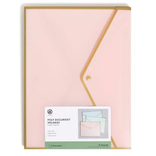 U Brands 3ct Poly Document Holders with Snap Cover Pastels: Office Supplies File Organizer & Document Sorter