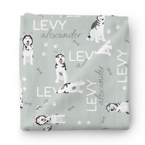 Personalized Baby Name Swaddle Blanket | Dog Breeds