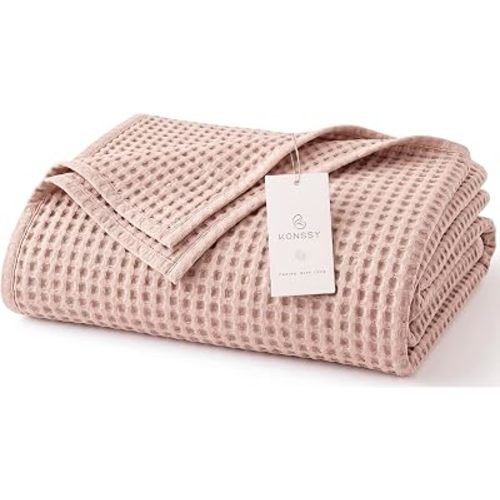 Konssy Waffle Baby Blanket for Boys & Girls, Softer Newborn Swaddle Blanket