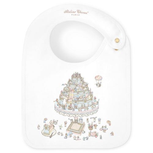 Atelier Choux Paris Organic Cotton Le Gateau Reversible Satin Bib