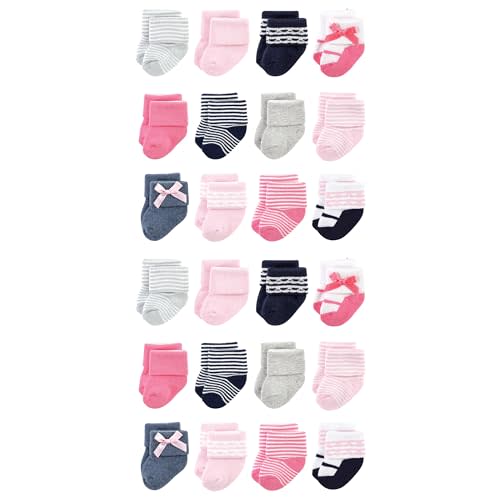 Luvable Friends Unisex Cotton Rich Baby Terry Socks 24-Pack