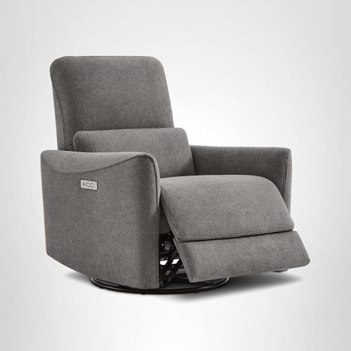 CHITA Power Recliner Chair Swivel Glider, FSC Certified Fabric Living Room Reclining Sofa Chair with Lumbar Support, Metal Grey
