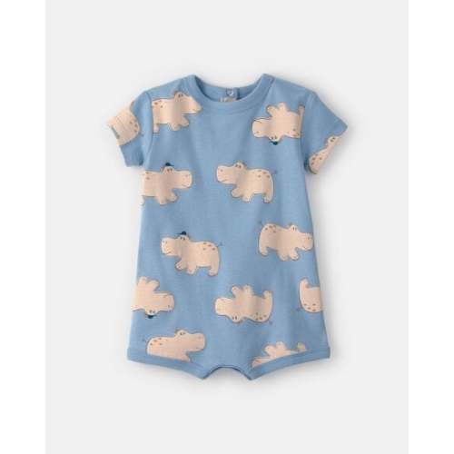 Baby Boy Hippo Short-Sleeve Romper - Blue | Carter's
