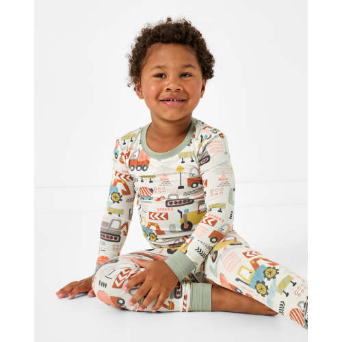 Mini Builders Two-Piece Pajama Set | Little Sleepies size 4T big brother matching set