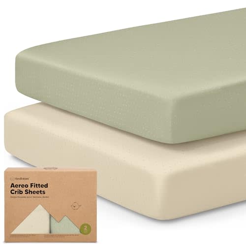 KeaBabies 2-Pack Fitted Crib Sheets for Boys, Girls, Baby - Soft Bamboo Viscose Cotton, 52x28 Standard Crib Mattress Sheets, Toddler Bed Mattress Cover, Gender Neutral, Breathable, Durable (Avocado)
