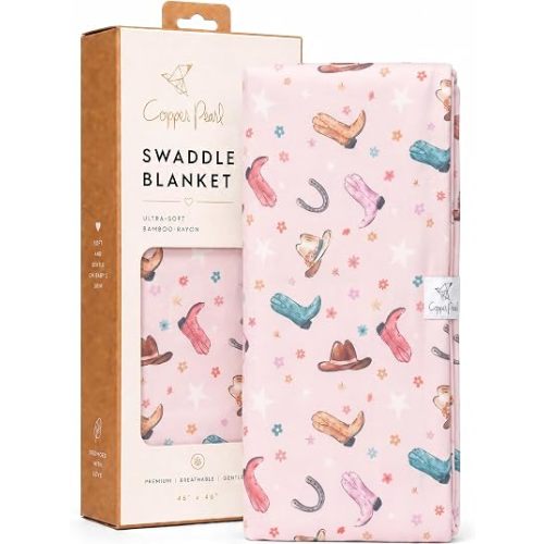 Copper Pearl Swaddle Blankets for Newborns | Soft Stretchy Receiving Blankets for Boys and Girls | Large 46 x 46 Inch Baby Blankets | Lightweight and Breathable Swaddles | Cheyenne