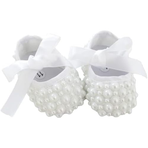0-18M Baby Girls White Pearl Christening Shoes Baptism Shoes Toddler Wedding Dress Shoes