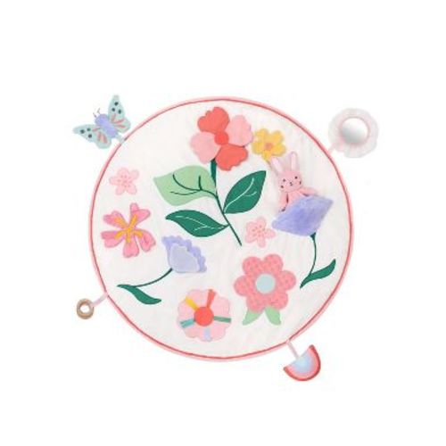 The Peanutshell Tummy Time Mat and Baby Lovey Security Blanket - Pink Floral