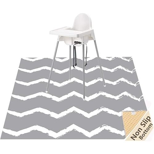 Large Splat Mat for Under High Chair/Arts/Crafts, WOMUMON Washable, Waterproof, Non Slip, Portable Floor Protector for Baby, Kids, Durable Spill, Splash Mat for Pet