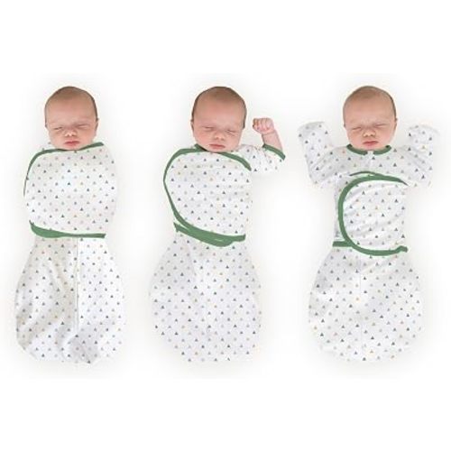 SwaddleDesigns Organic 6-Way Omni Swaddle Sack w/Wrap, Triangles, 6-14 lb