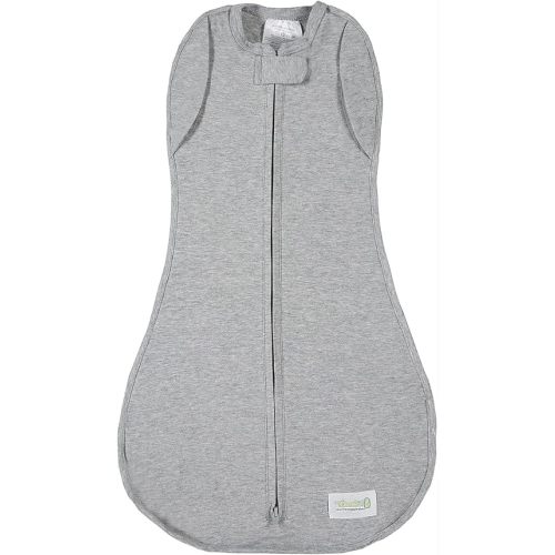 Woombie Convertible Baby Swaddling Blanket I Swaddle Converts to Arms-Free Wearable Blanket for Babies Up to 6 Months, Grey, 14-19 lbs