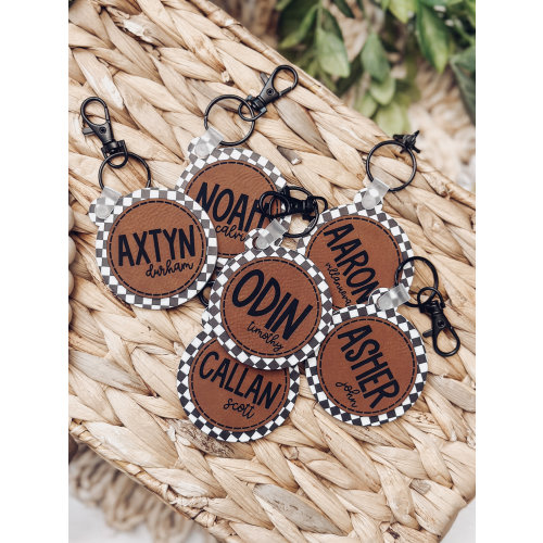 Baby Bag Tag, Diaper Bag Tag, Diaper Bag Keychain, Boy Bag Tag, Leather Bag Tag