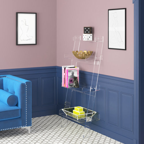 Cicely 55" H x 24.4" W Plastic Ladder Bookcase with Bins | Wayfair