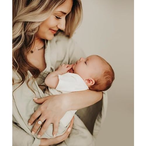 Indi by Kishu Baby Fairtrade Certified Organic Muslin Nursing Cover Up for Breastfeeding, Breathable Shawl, Scarf, Privacy Nursing Cover for Breastfeeding Moms (Sage)