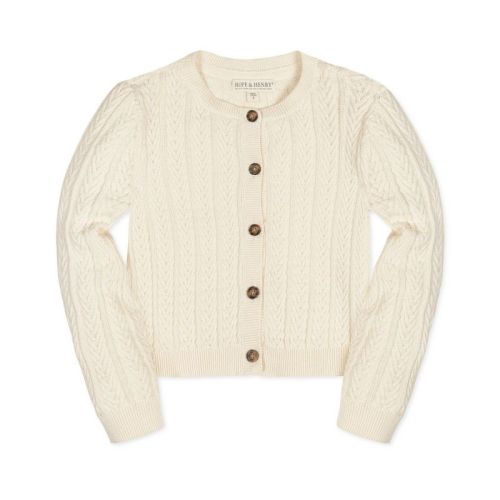 Hope & Henry Girls' Chevron Cable Cardigan Sweater, Infant