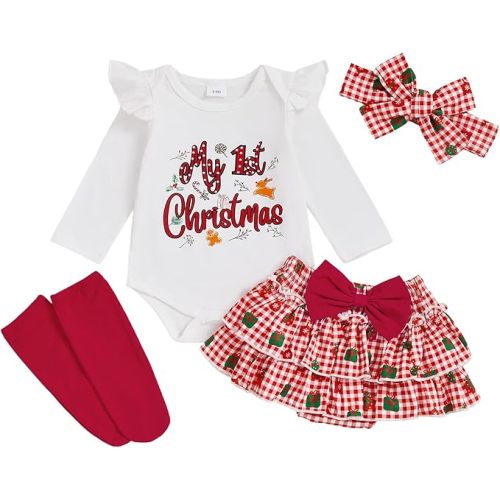 Newborn Baby Girl Halloween Christmas Outfit Long Sleeve Romper Shorts Set