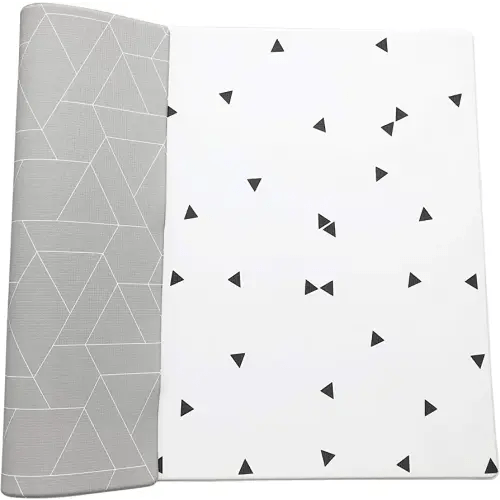LITTLE Bot Ofie Mat, Soft Reversible Foam Baby Play Floor mat, Waterproof, 6.5 ft x 4.5 ft, Durable and Non-Toxic (Zen line, Large)