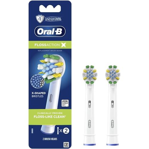 Oral-B FlossAction Electric Toothbrush Replacement Brush Heads Refill, 2 Count