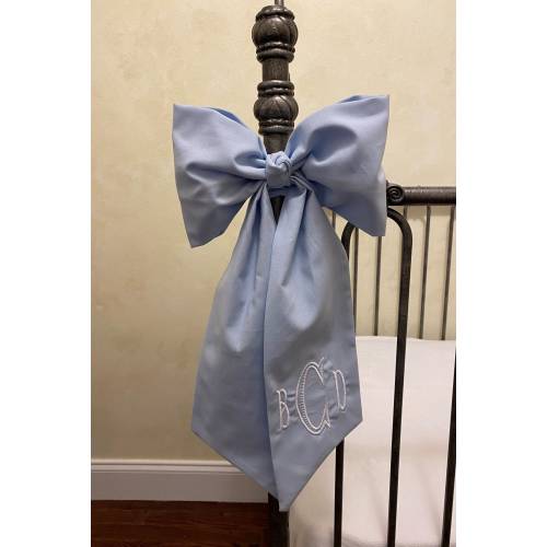 Crib Bow, Curtain Tie Back Bow, Monogrammed Bow, Nursery Bow, Choose Your Color