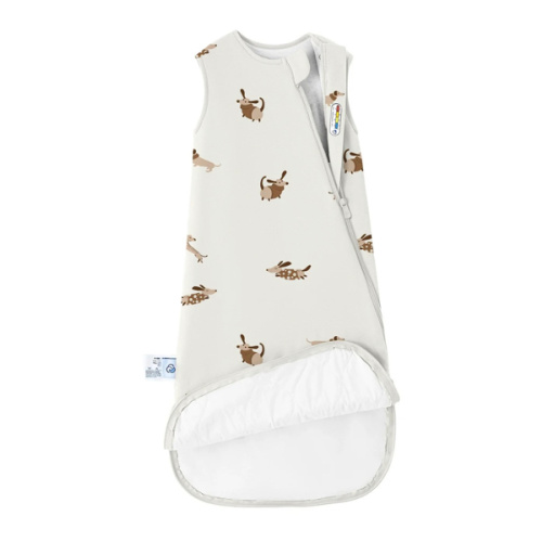 All Season Sleeveless Sleep Sack 1.0 TOG - Organic Cotton & Camel Wool - Sunny Pup