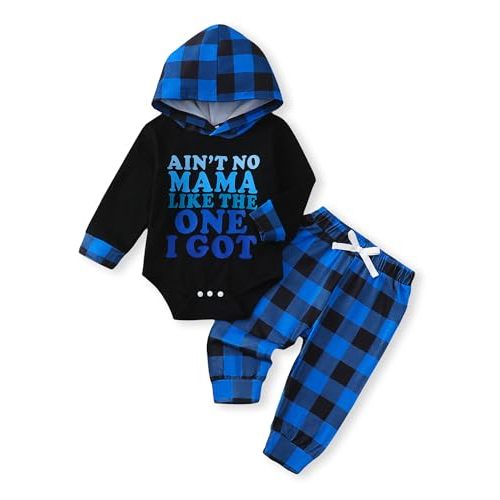 NZRVAWS Baby Boy Clothes Newborn Infant Toddler Clothing Outfit Hooded Romper Pants 2 Piece Set Newborn 0 3 6 12 18 Months