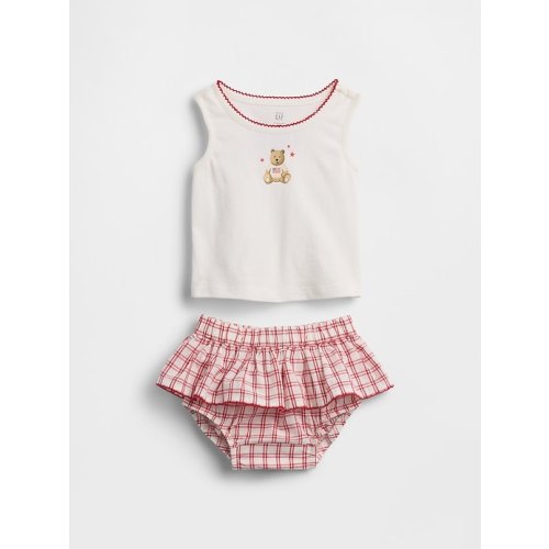 Baby Brannan Bear Tank Top & Plaid Skort Set