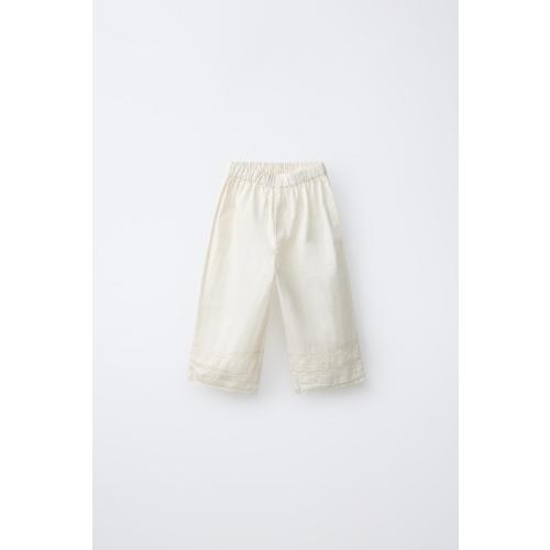 EMBROIDERED POCKET PANTS - Ecru / Marl | ZARA United States