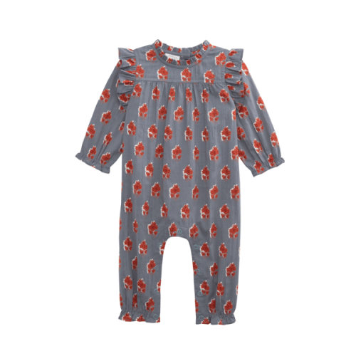 Floral Block Print Baby Longall for 3-6M | Mud Pie