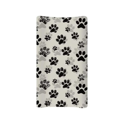 Dog Paw Changing Pad Cover for Boys Girls Lovely Print Soft Unisex Diaper Change Table Sheets Fit 32"x16" Contoured Pad Comfy Cozy Cradle Sheets Non-Slip
