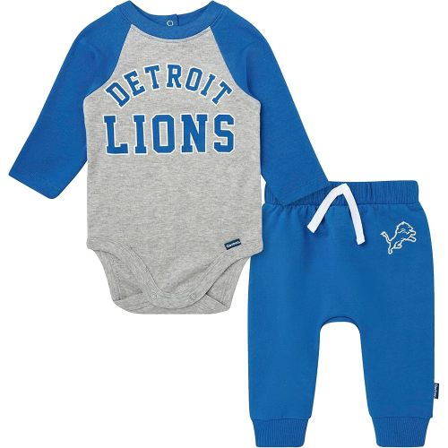 Gerber Baby NFL Onesie Bodysuit and Jogger Set, Lions, 0-3 Months