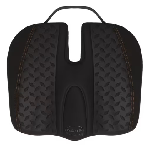 Dr. Scholl's Max Support Copper-Infused Memory Foam Posterior Cushion, Black, Extra-Firm