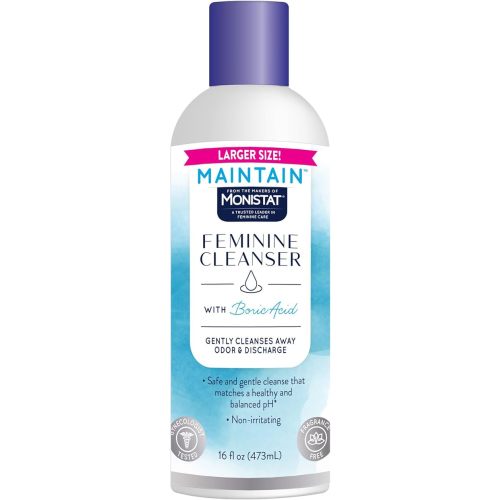 Monistat Boric Acid Feminine Wash, Fragrance-Free Intimate Wash for Women with Gentle pH-Balanced Formula, 16 Fl Oz