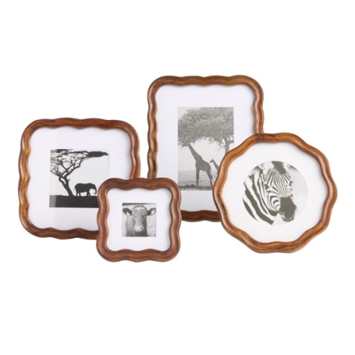 Walnut Acacia Wood Scalloped Picture Frame - World Market