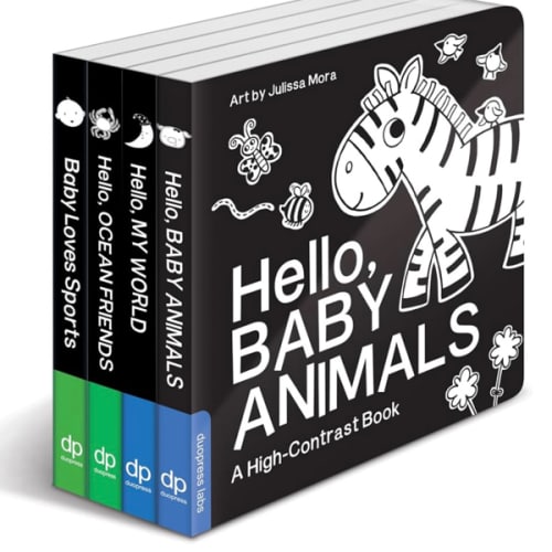 High Contrast Baby Book Set: 4 Board Books for Newborns