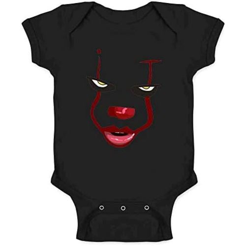 Pop Threads Clown Face Horror Scary Movie Halloween Spooky Infant Baby Boy Girl Bodysuit