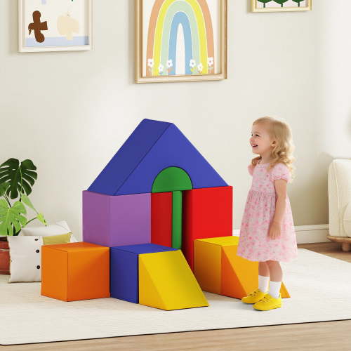 Soozier 11-Piece Kids Crawl and Climb Activity Play Set, Toddler Soft Foam Structure for Climbing, Crawling, Sliding, Assorted