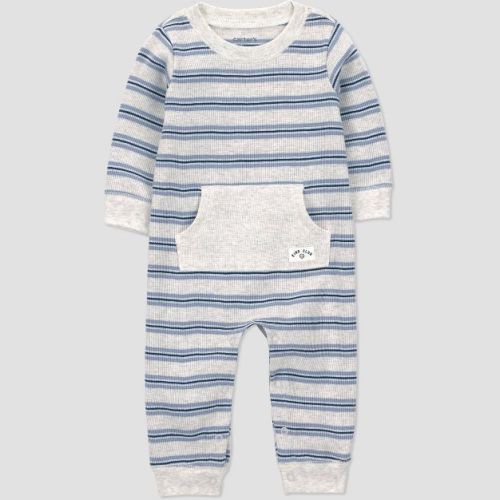 Carter's Just One You®️ Baby Boys' Striped Thermal Romper- Gray