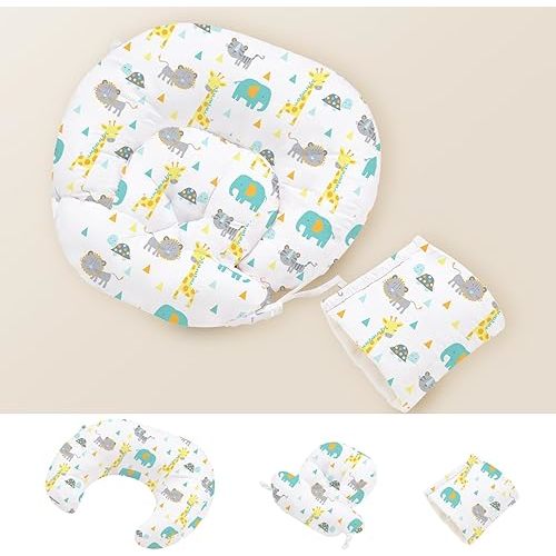 Little Grape Land Nursing Pillow, Multifunctional Breast Feeding Pillow with Arm Pillow, 3pk Baby Support Pillow with Adjustable Waist Strap and Removable Cover, Woodland Animals