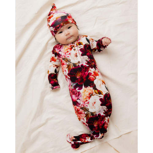 Berry Tale Ending Knotted Gown & Beanie Set