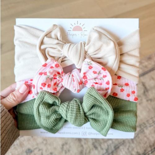 Pink Garden Party | Spring Baby Bow Bundle | Harper + Remi