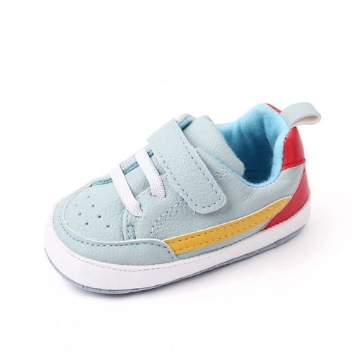 Baby Boys Girls Leather PRE-Walking Sneakers Toddler Anti-Slip Rubber Sole Infant Lightweight First Step Shoes