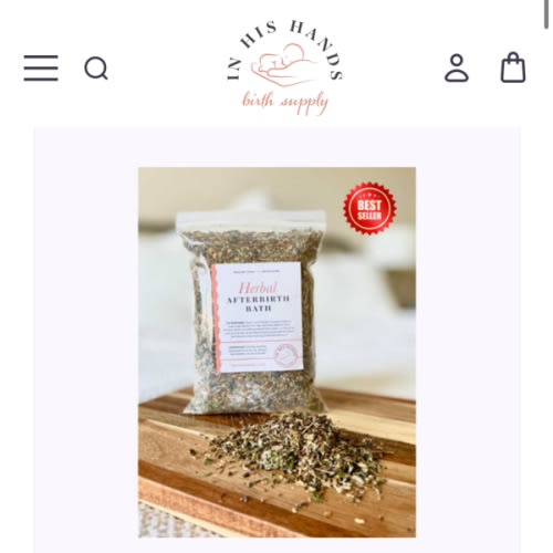 Herbal Afterbirth Sitz Bath dry herb soak with salt, 12oz. | In His Hands