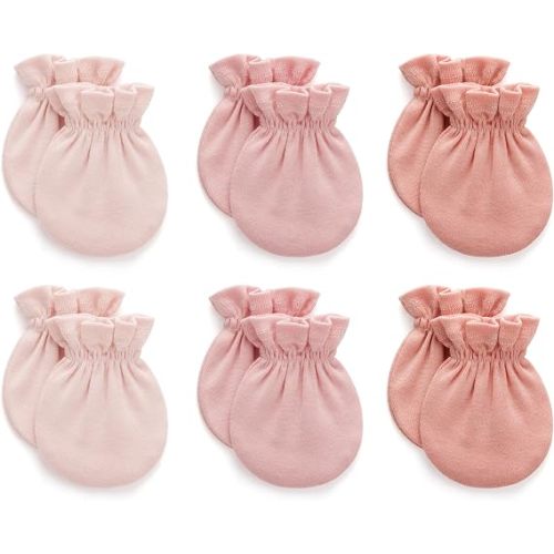 Pro Goleem Newborn Baby Mittens 100% Cotton No Scratch Soft Breathable Gloves for Boys&Girls 0-6 Months Baby Essentials